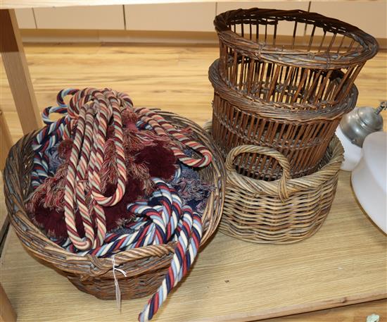 Baskets and curtain ties